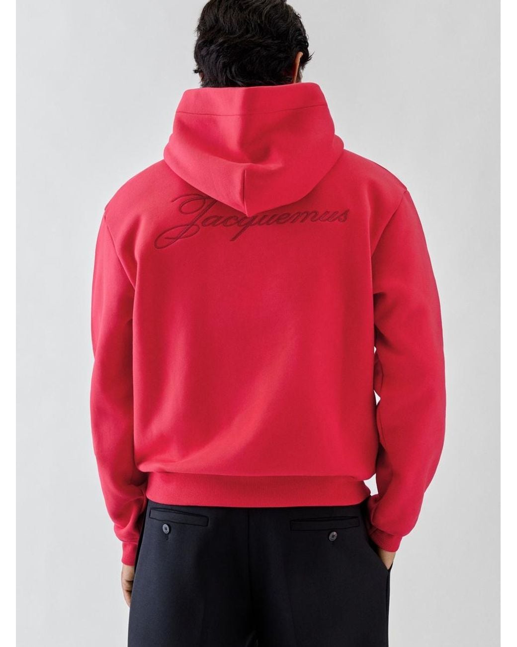Jacquemus Red Der Logo Kapuzenpullover for men
