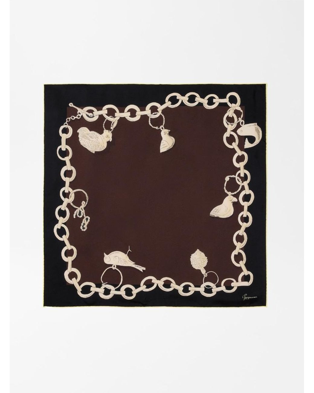 Jacquemus Black The Pampille Silk Scarf