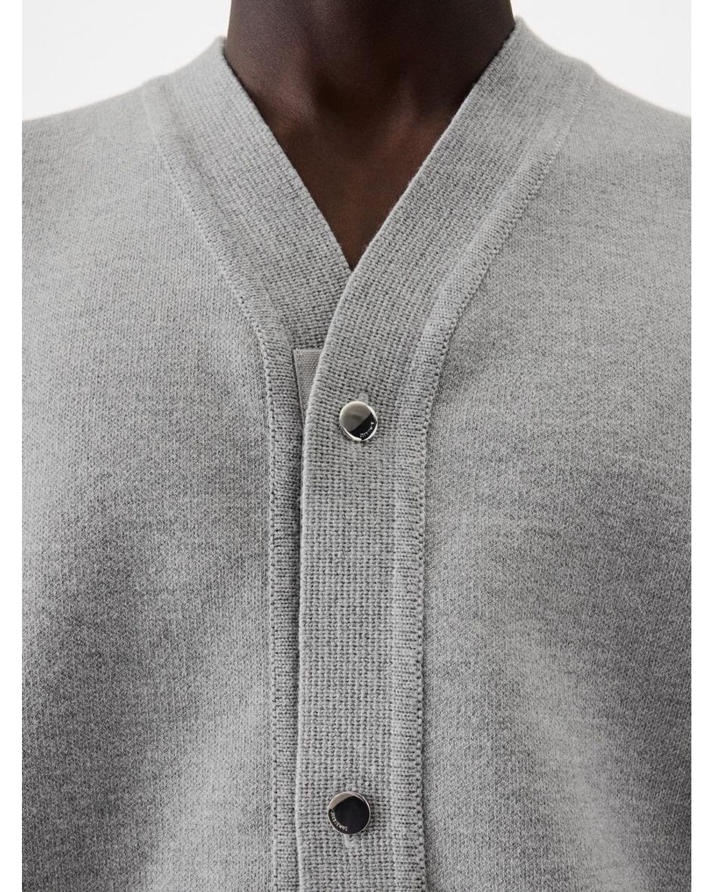 Jacquemus Gray Le Cardigan Boutonne V-Neck Wool-Blend Knitted Cardigan for men
