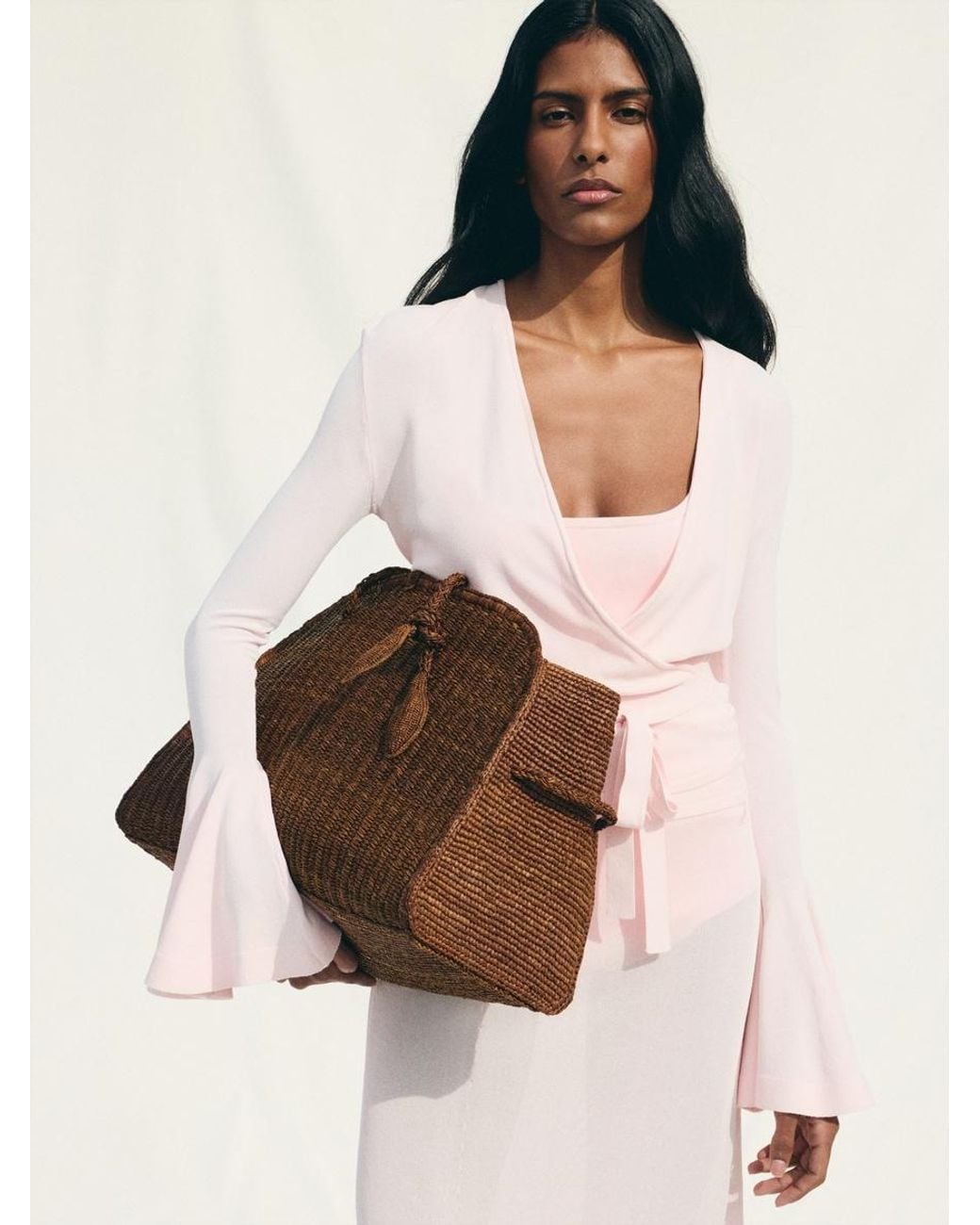 Jacquemus Brown The Large Raffia Turismo