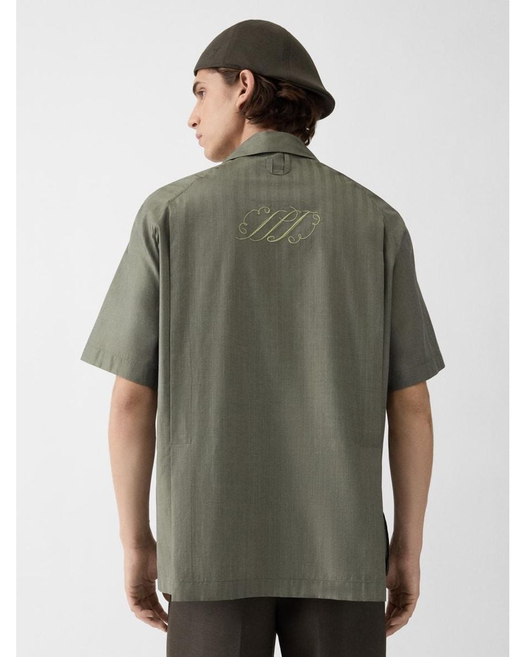 Jacquemus Green Das Romarin Hemd Mit Kurzen Ärmeln