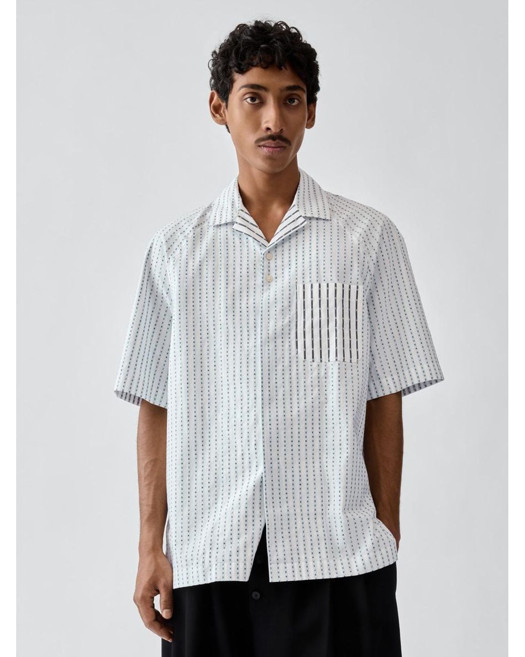 Jacquemus White Das Romarin Hemd Mit Kurzen Ärmeln