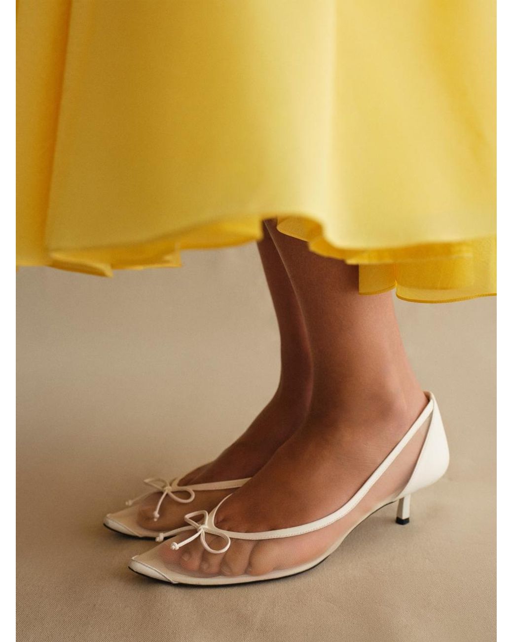 Jacquemus White The Low Tourni Heels