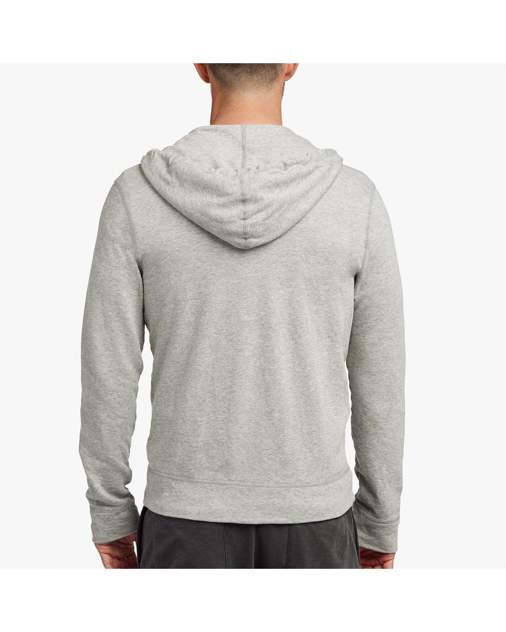 James Perse Men/'s Vintage Fleece Hoodie in Heather Grey