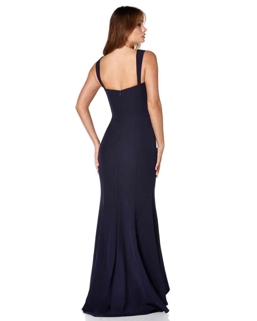 Jarlo Rebecca Strap Maxi Dress With Pleated Sweetheart Neckline