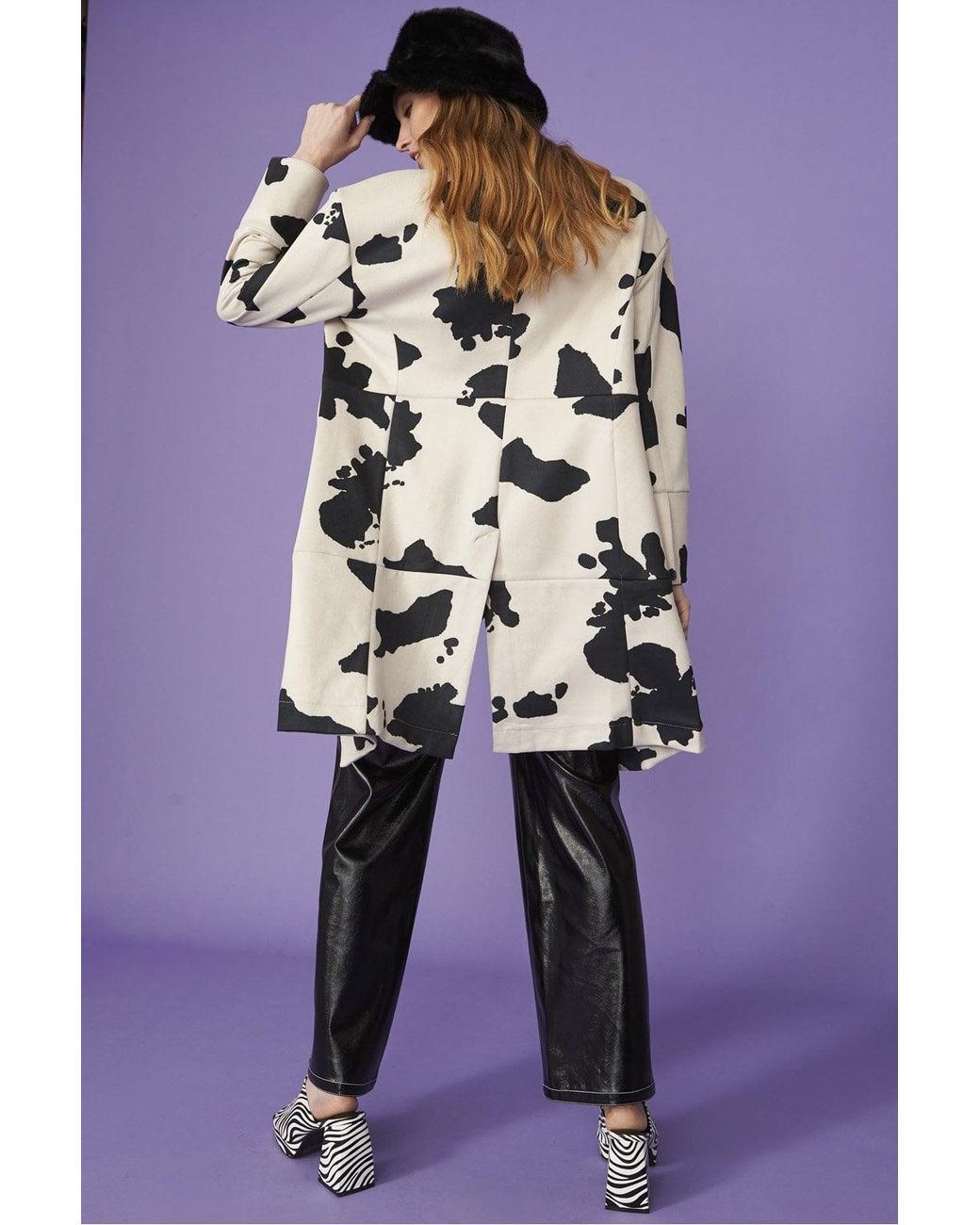 Jayley Blue Eco Leather Metallic Trousers