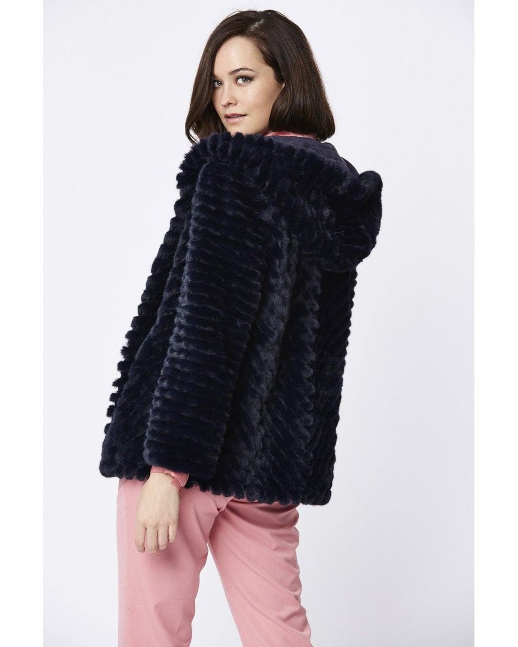 Jayley Blue Faux Fur Jacket
