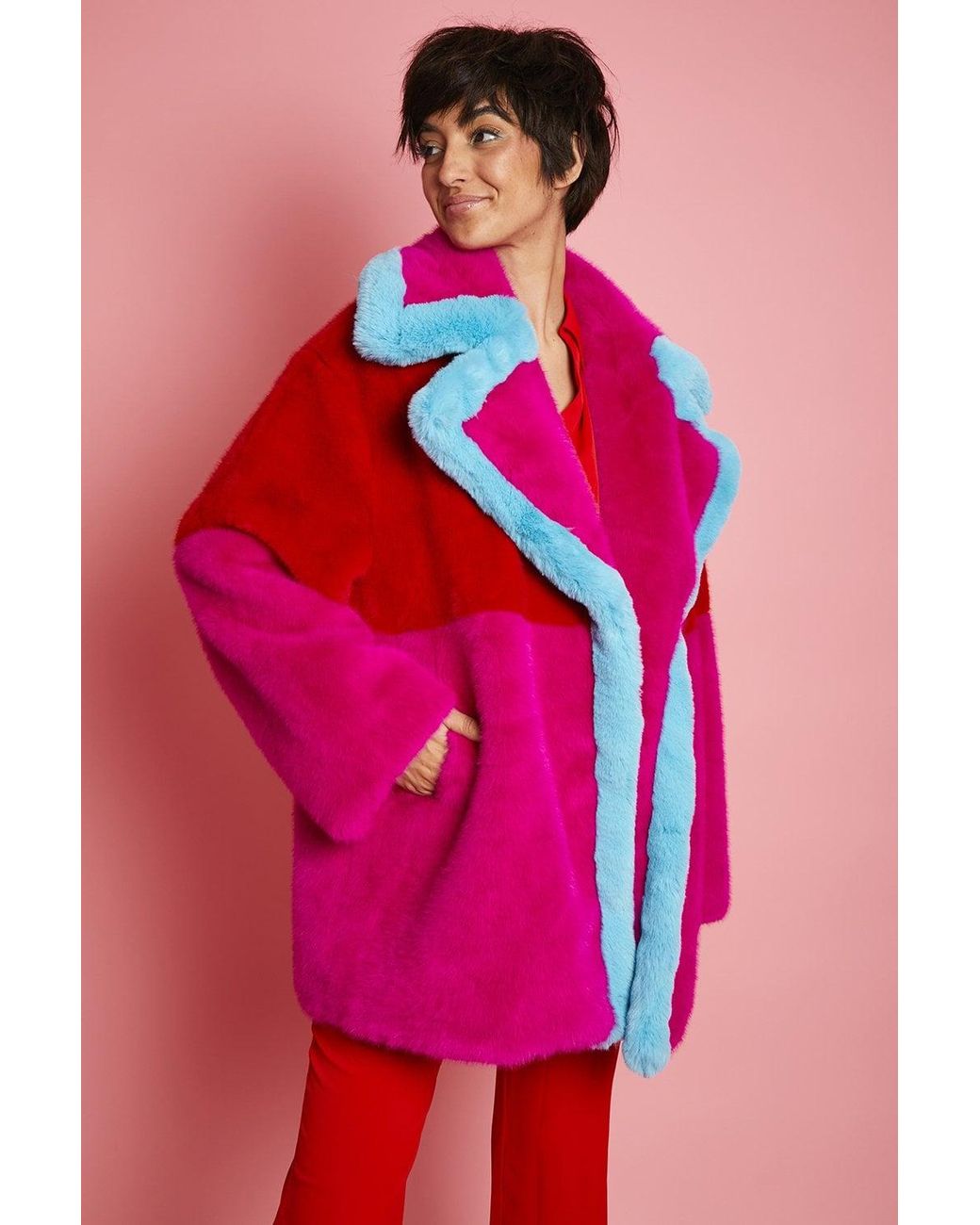 Jayley Pink Gigi Patchwork Coat