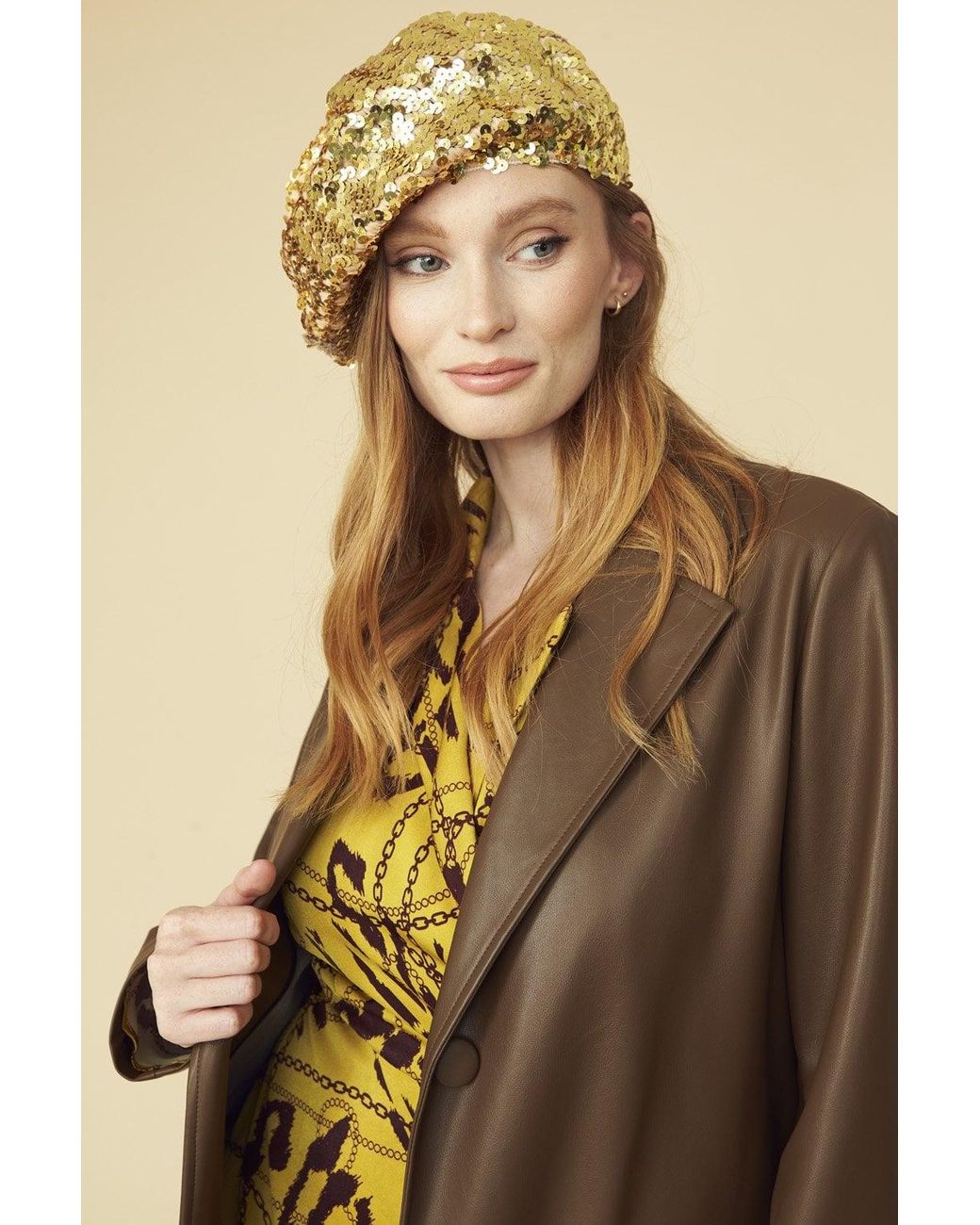 Jayley Yellow Chocolate Eco Leather Trench Coat