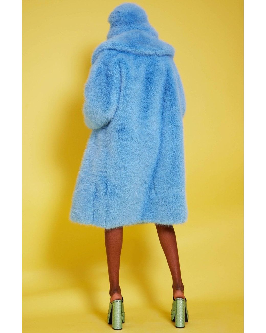 Jayley Blue Bamboo Faux Fur Baby Coat