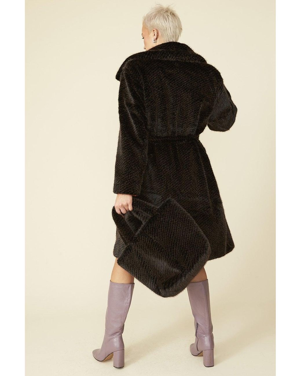 Jayley Black Mocha And Bamboo Midi Coat
