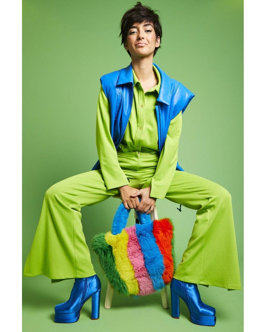 Jayley Green Eco Leather Vest