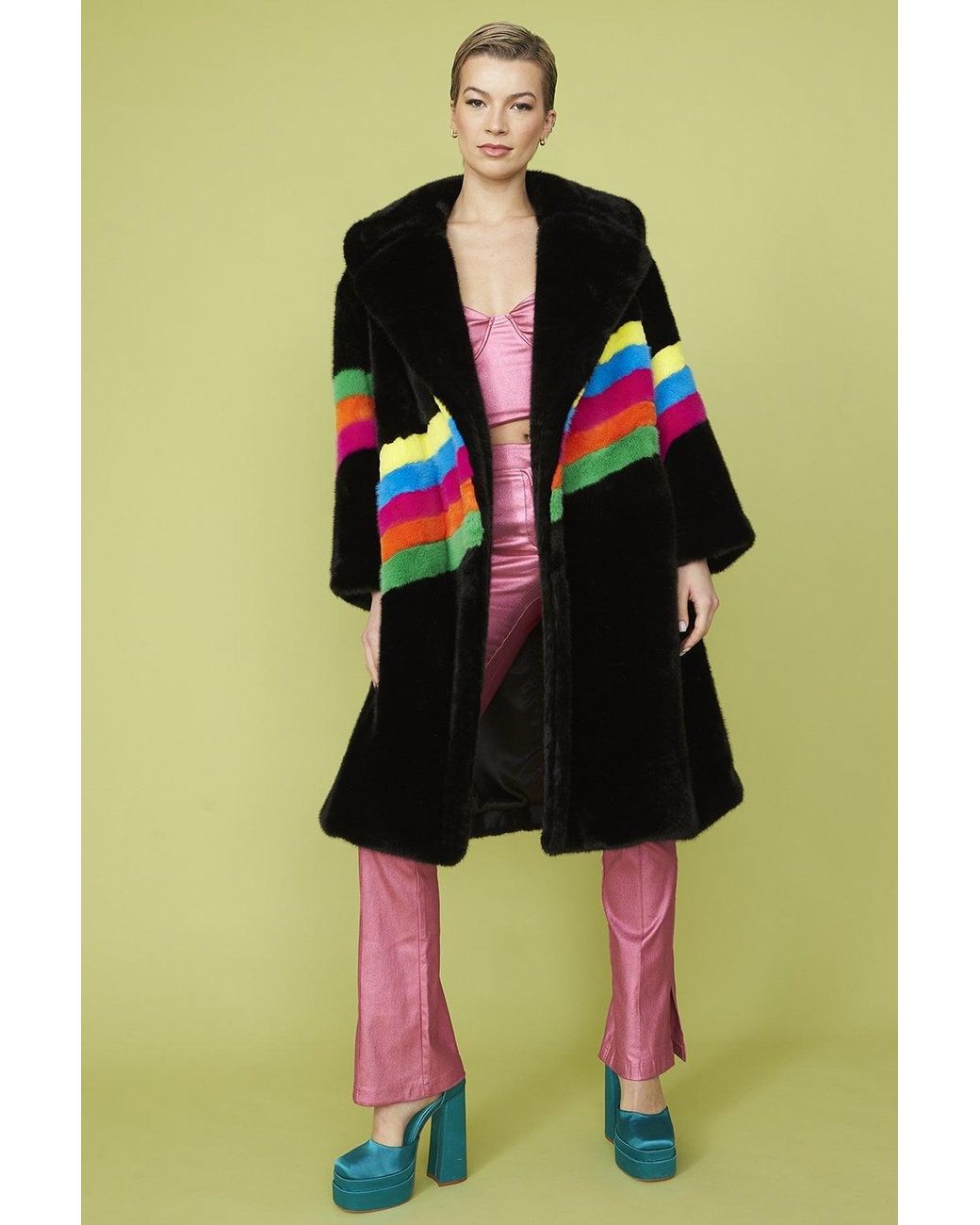 Jayley Green Handmade Eco Faux Fur Coat