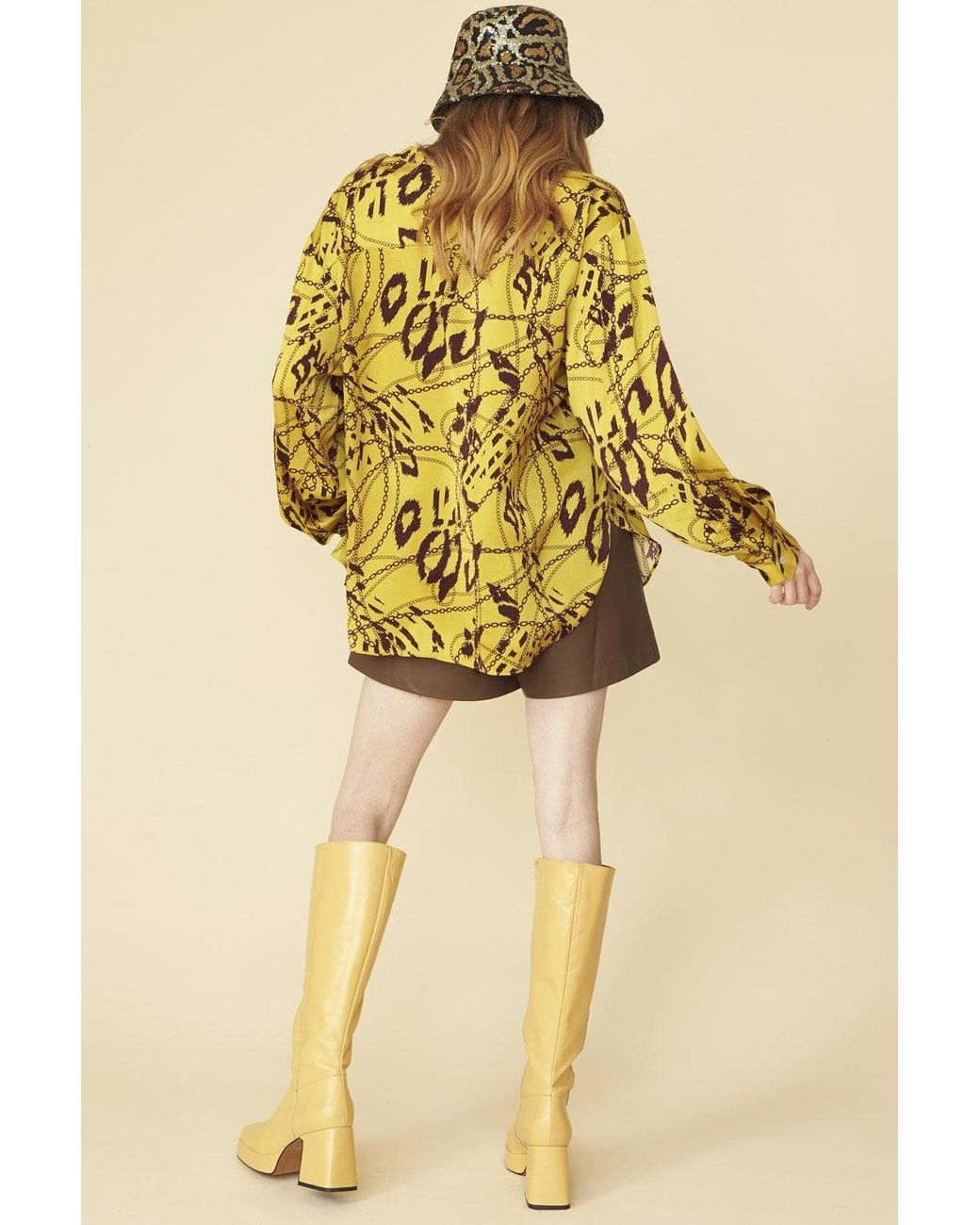 Jayley Yellow Tencel Blend Lucky Chain Blouse