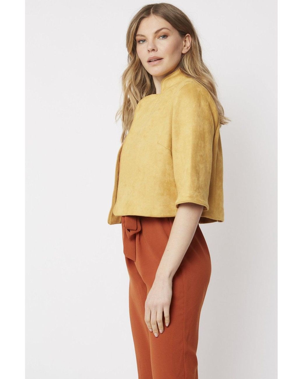 Jayley Orange Faux Suede Jacket