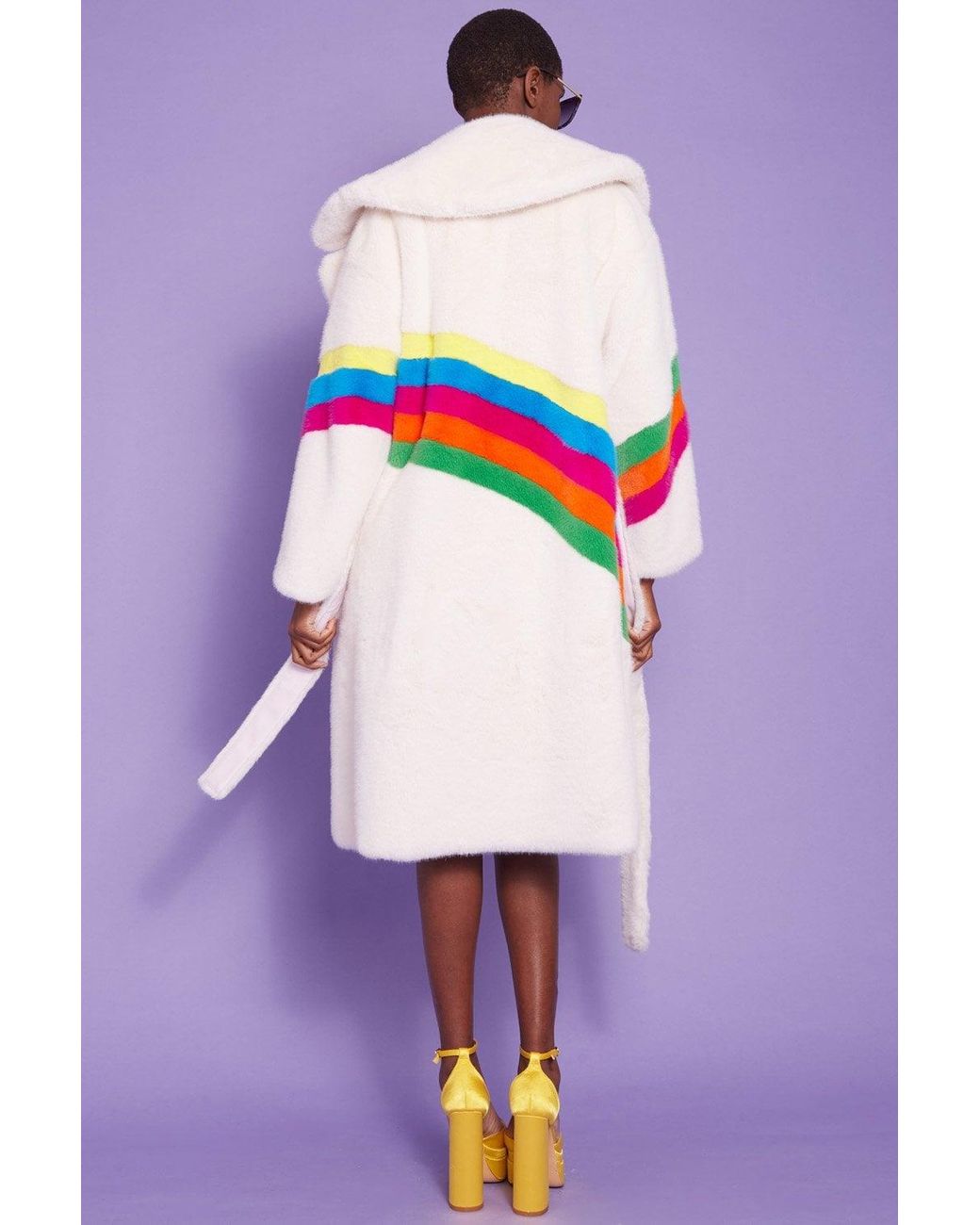 Jayley Purple Handmade Eco Faux Fur Coat