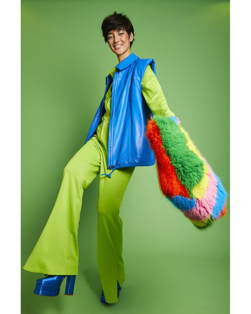 Jayley Green Eco Leather Vest