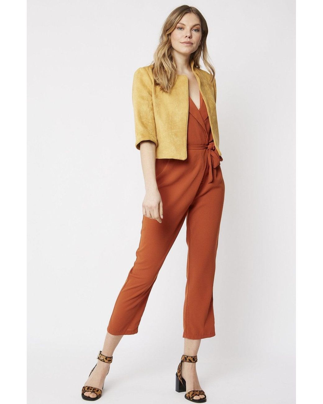 Jayley Orange Faux Suede Jacket