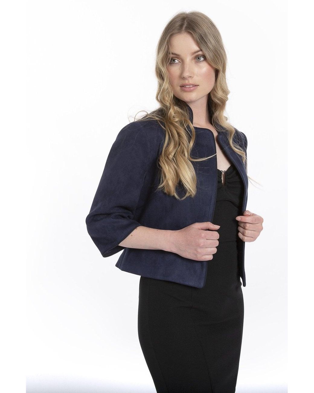 Jayley Blue Faux Suede Jacket