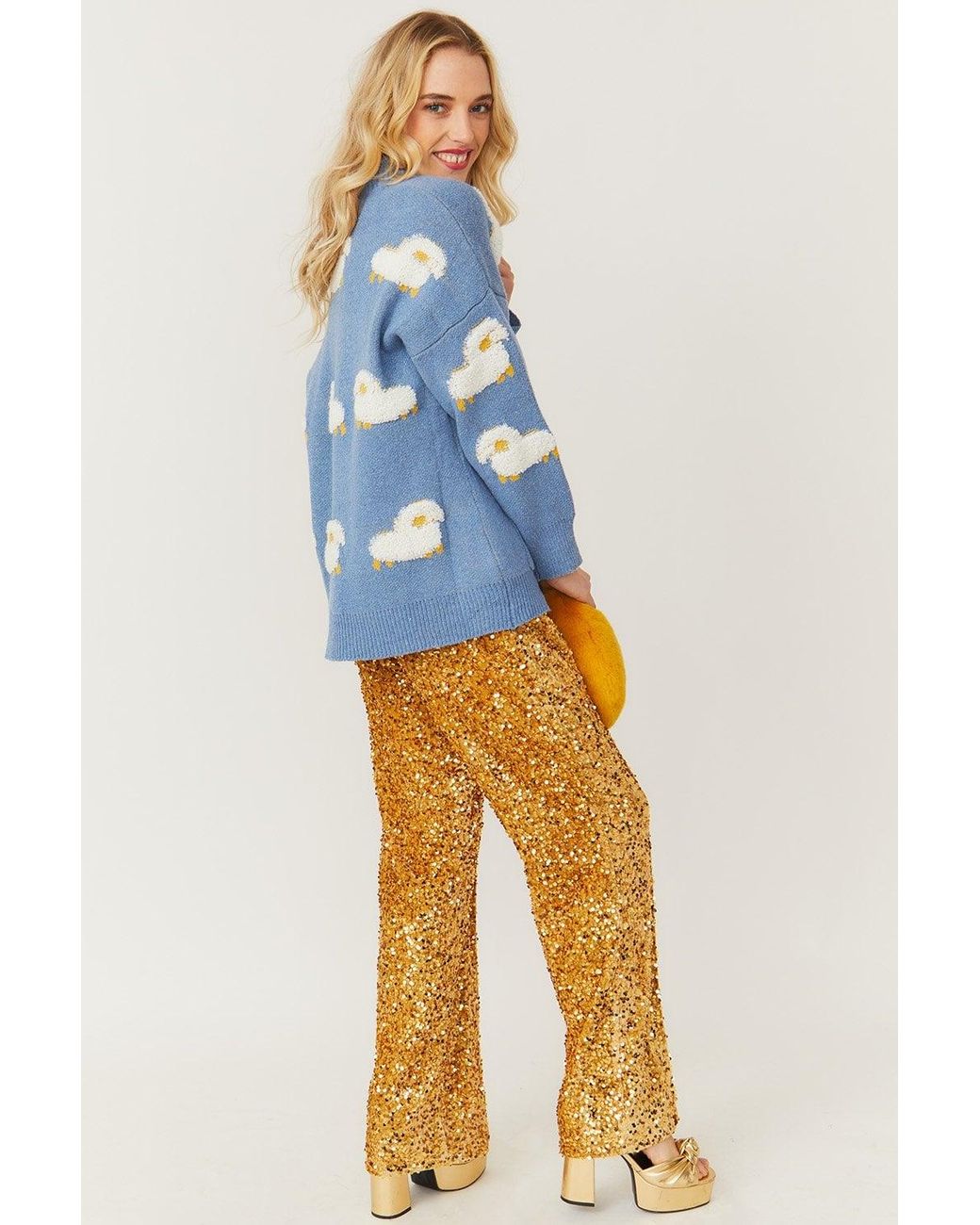 Jayley Yellow Sequin Flares