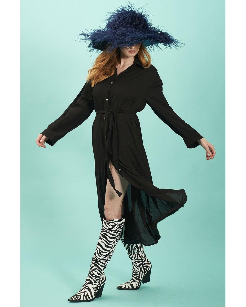 Jayley Green Silk Blend Maxi Shirt Dress