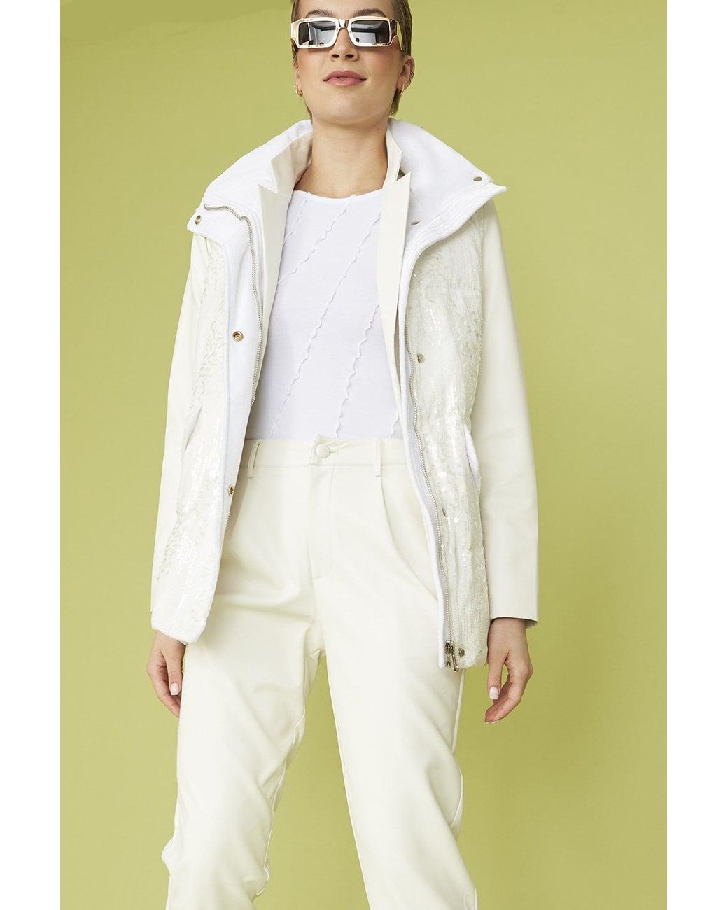 Jayley Green Luxury Faux Fur Sequin Gilet