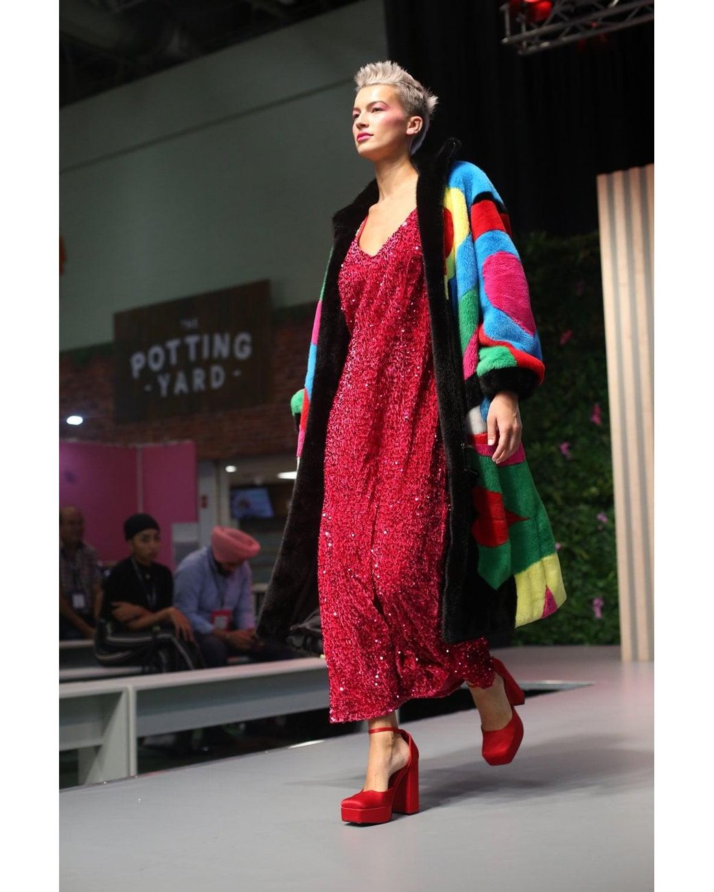 Jayley Pink Picasso Bamboo Blend Hand Painted Maxi Coat