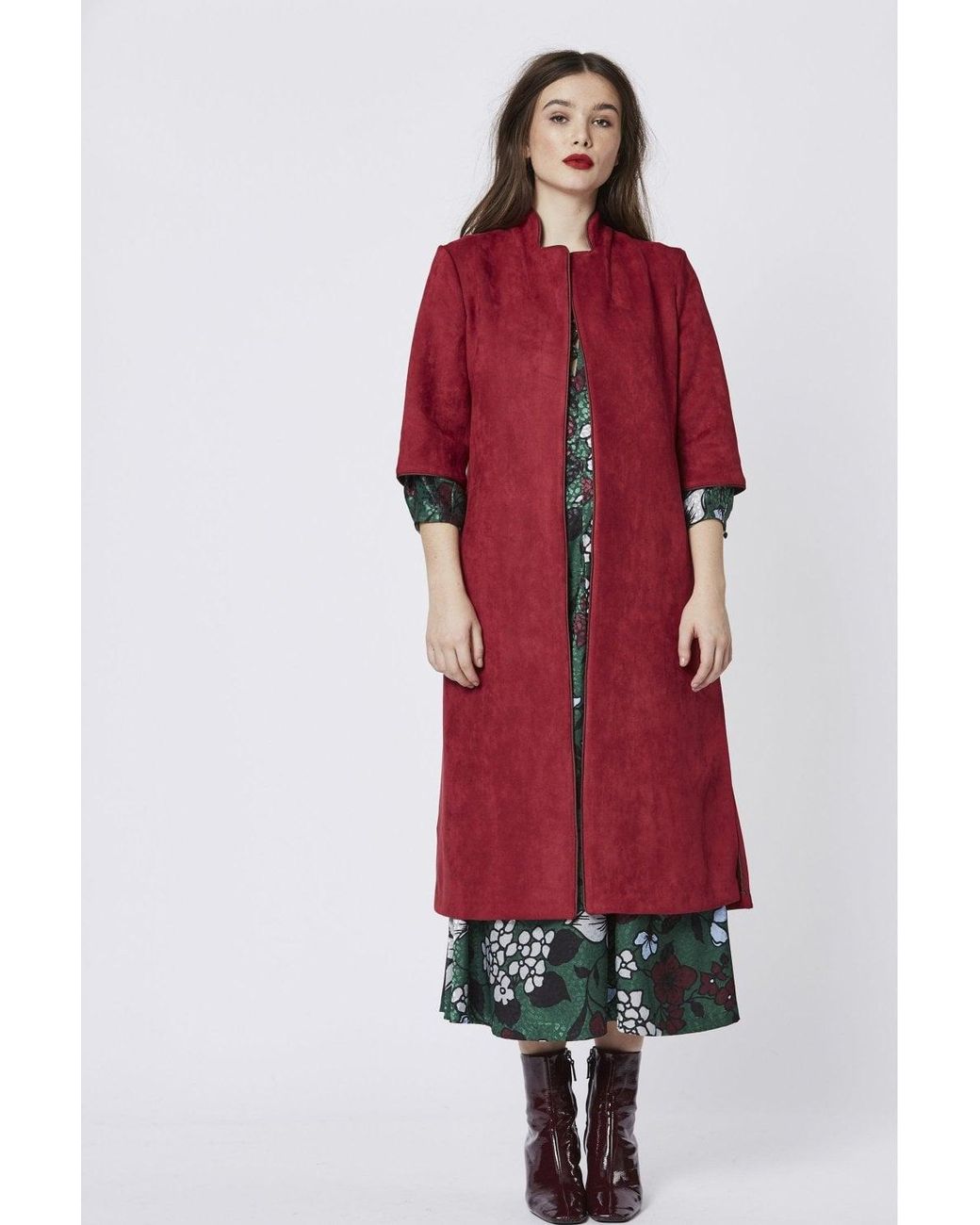 Jayley Green Faux Suede Coat
