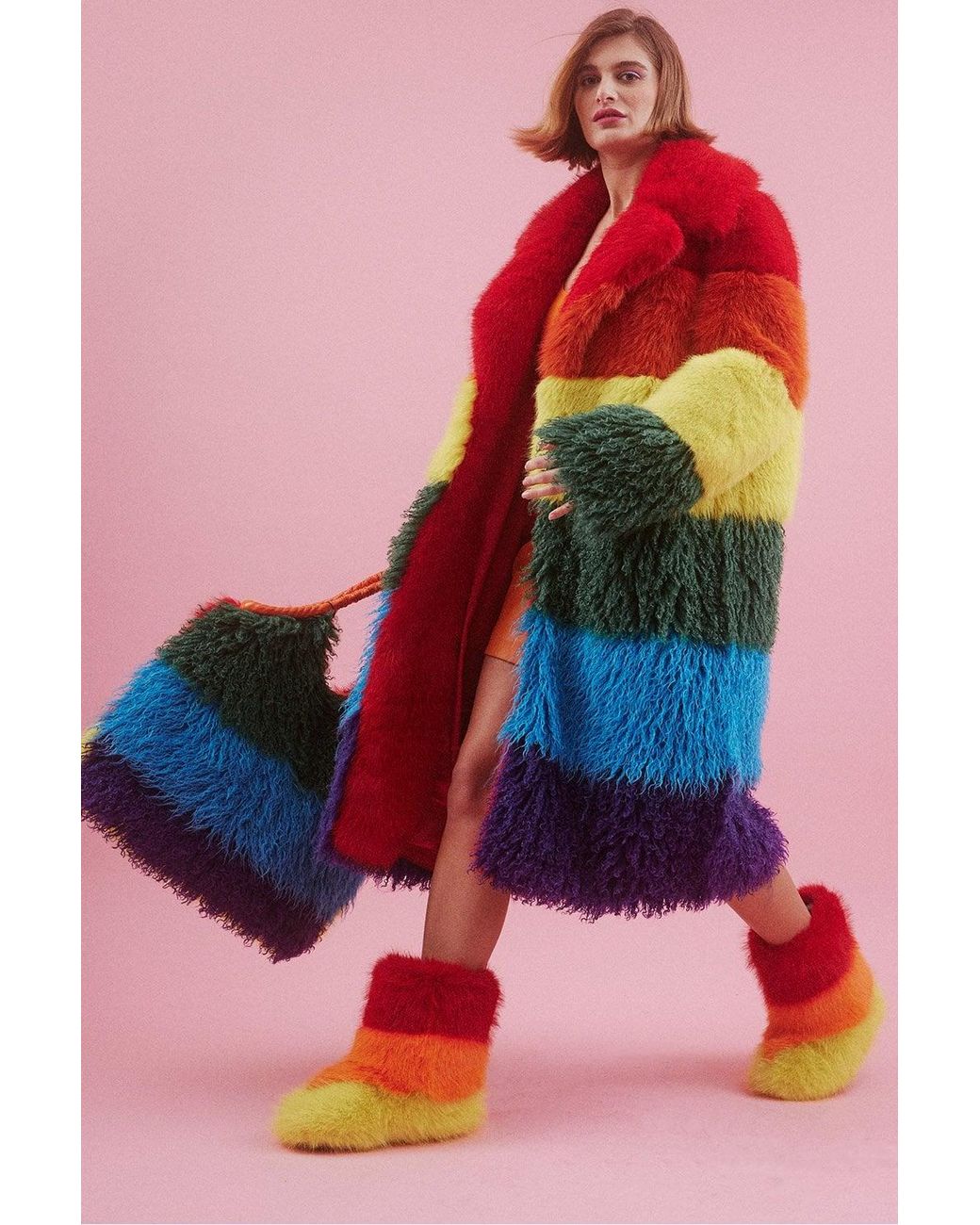 Jayley Red Fiery Faux Fur Boots Size: Uk 5 (Footwear)