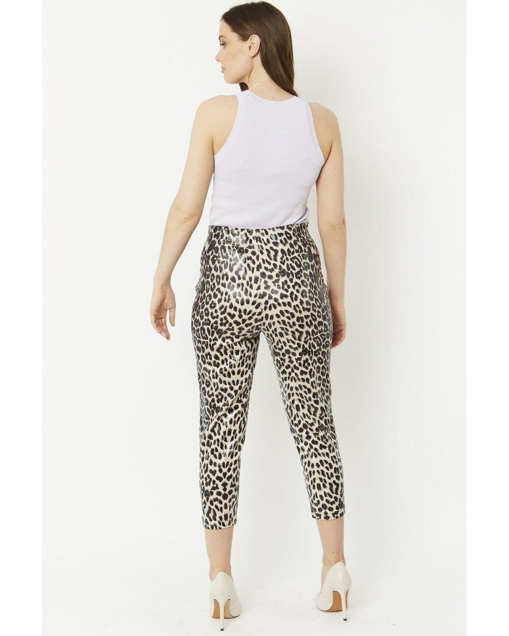 Jayley Black Mono Leopard Leopard Print Faux Suede Trousers