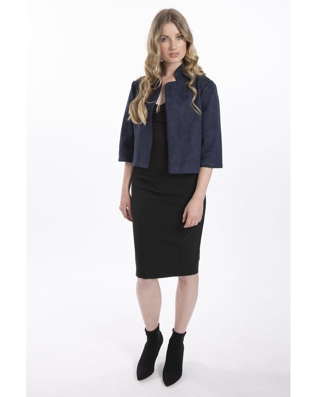 Jayley Blue Faux Suede Jacket