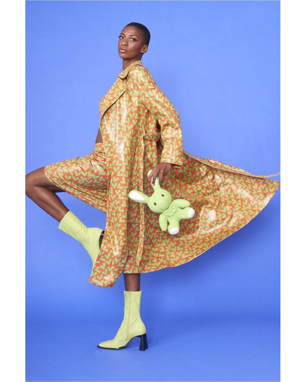 Jayley Blue And Love Heart Trench Coat
