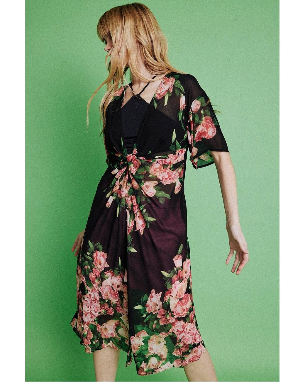Jayley Green Silk Blend Dress Size: M (Uk 12)