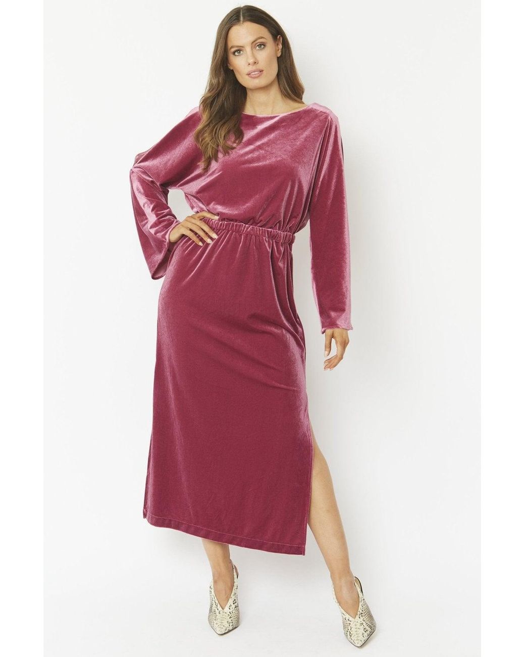 Jayley Red Velvet Full Length Gown