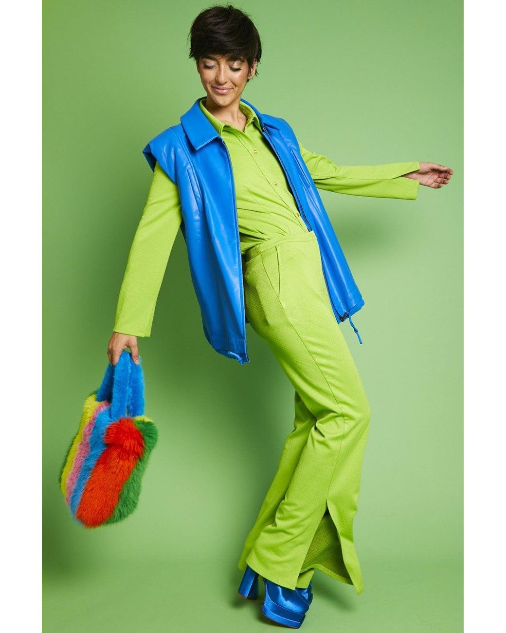 Jayley Green Eco Leather Vest