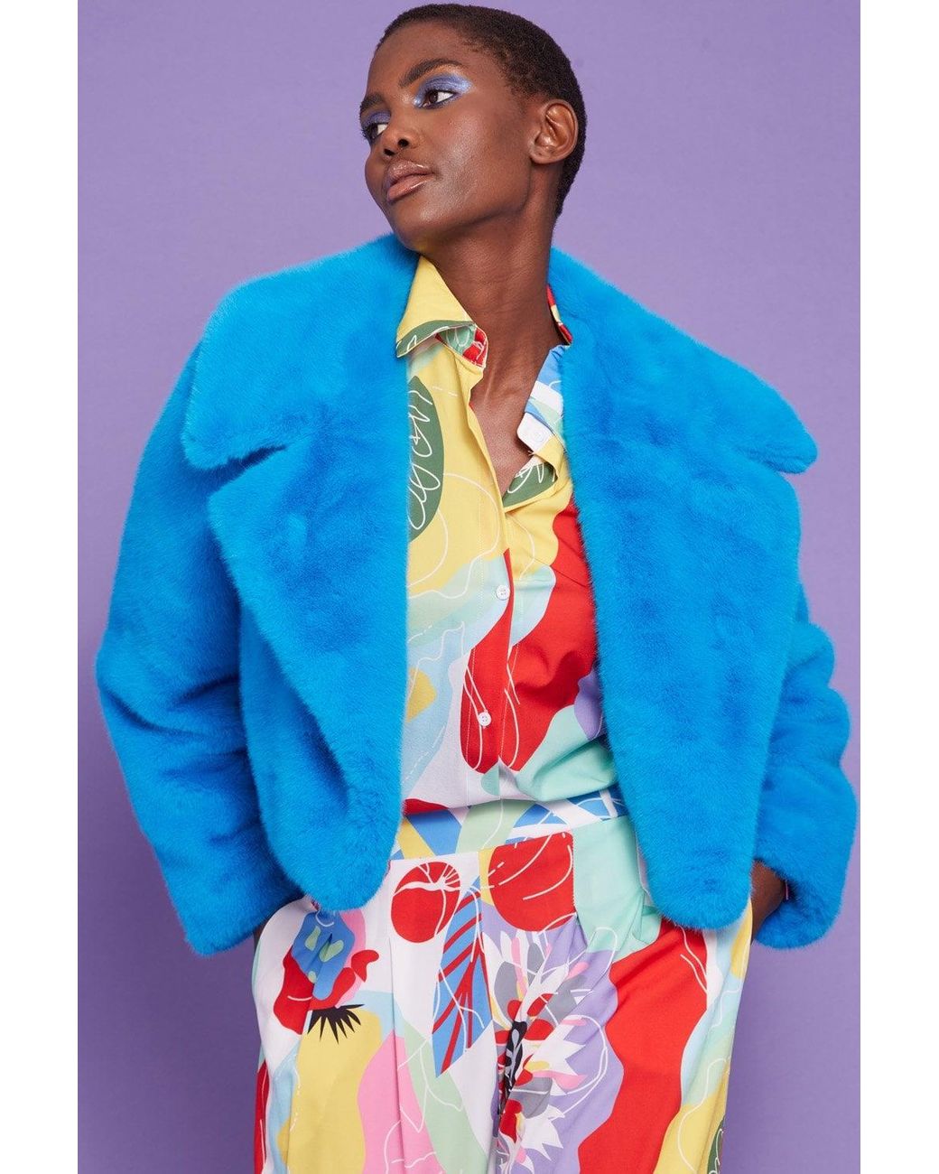 Jayley Blue Handmade Eco Faux Fur Love Jacket