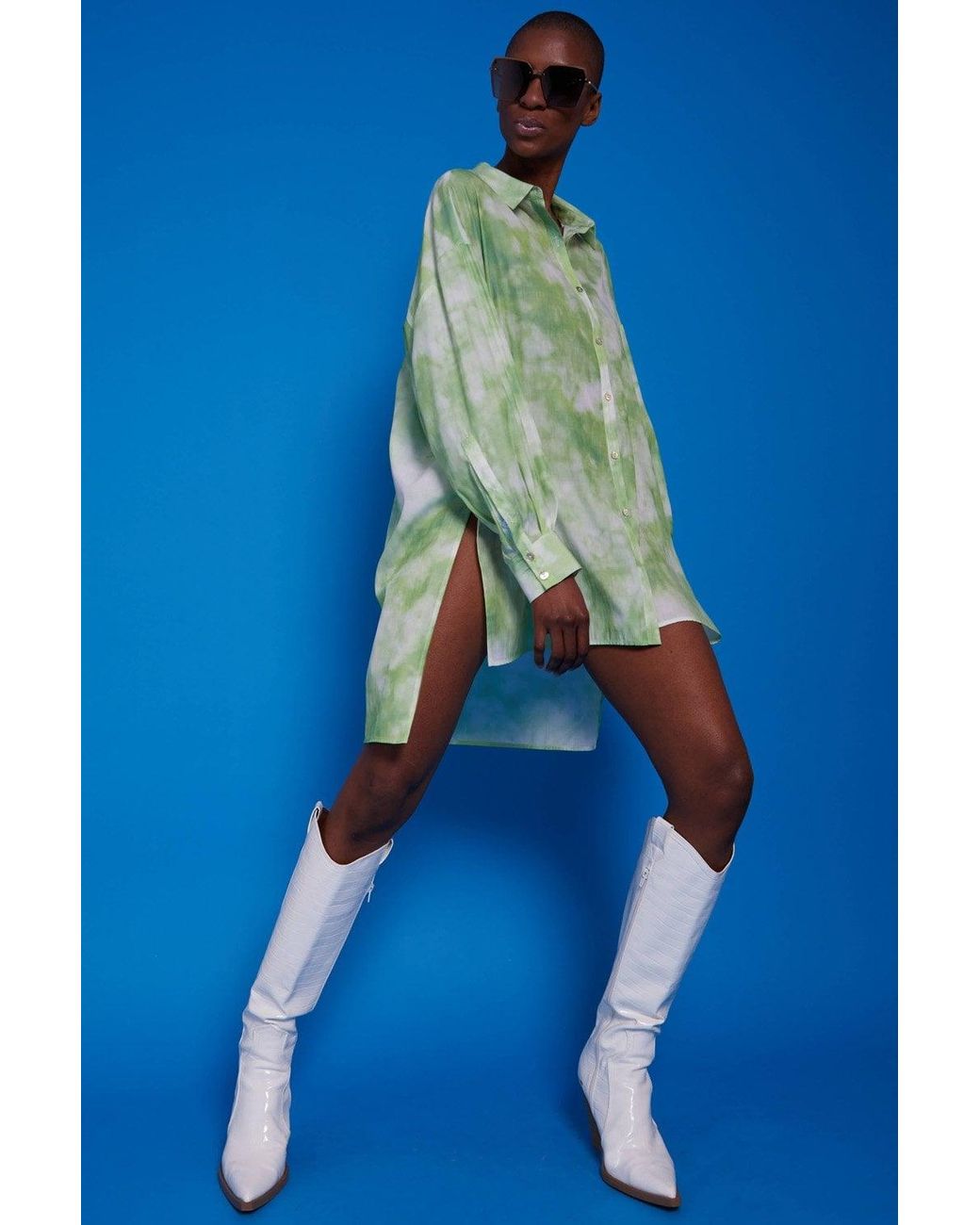 Jayley Blue Love Herb Shirt Dress