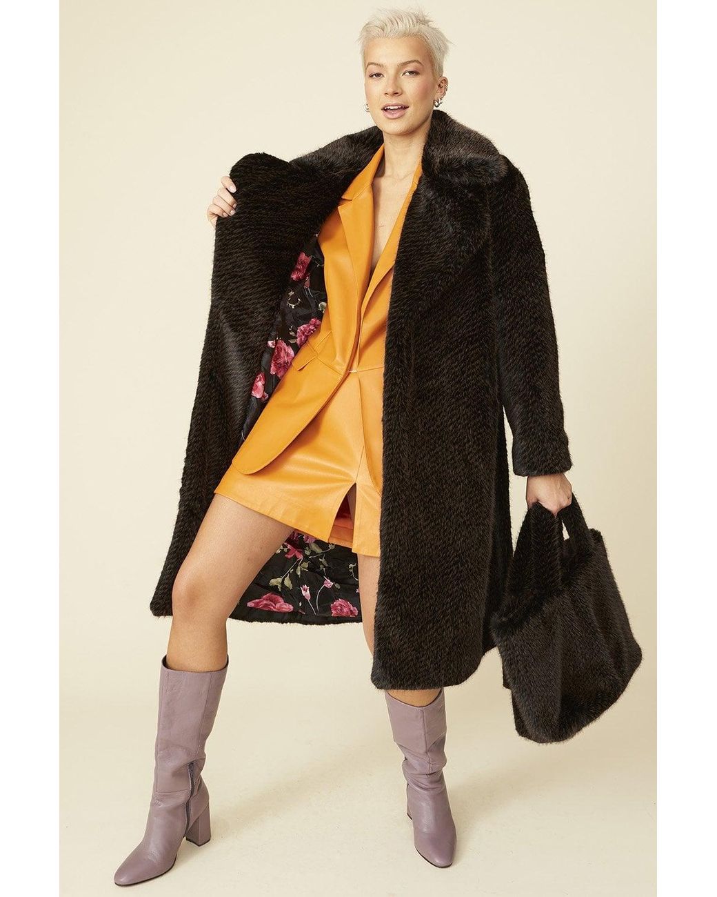 Jayley Black Mocha And Bamboo Midi Coat