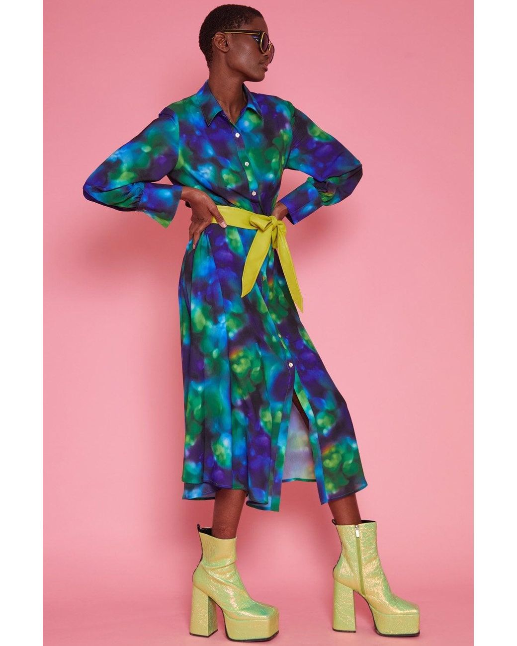 Jayley Blue Rayon Oversized Shirt