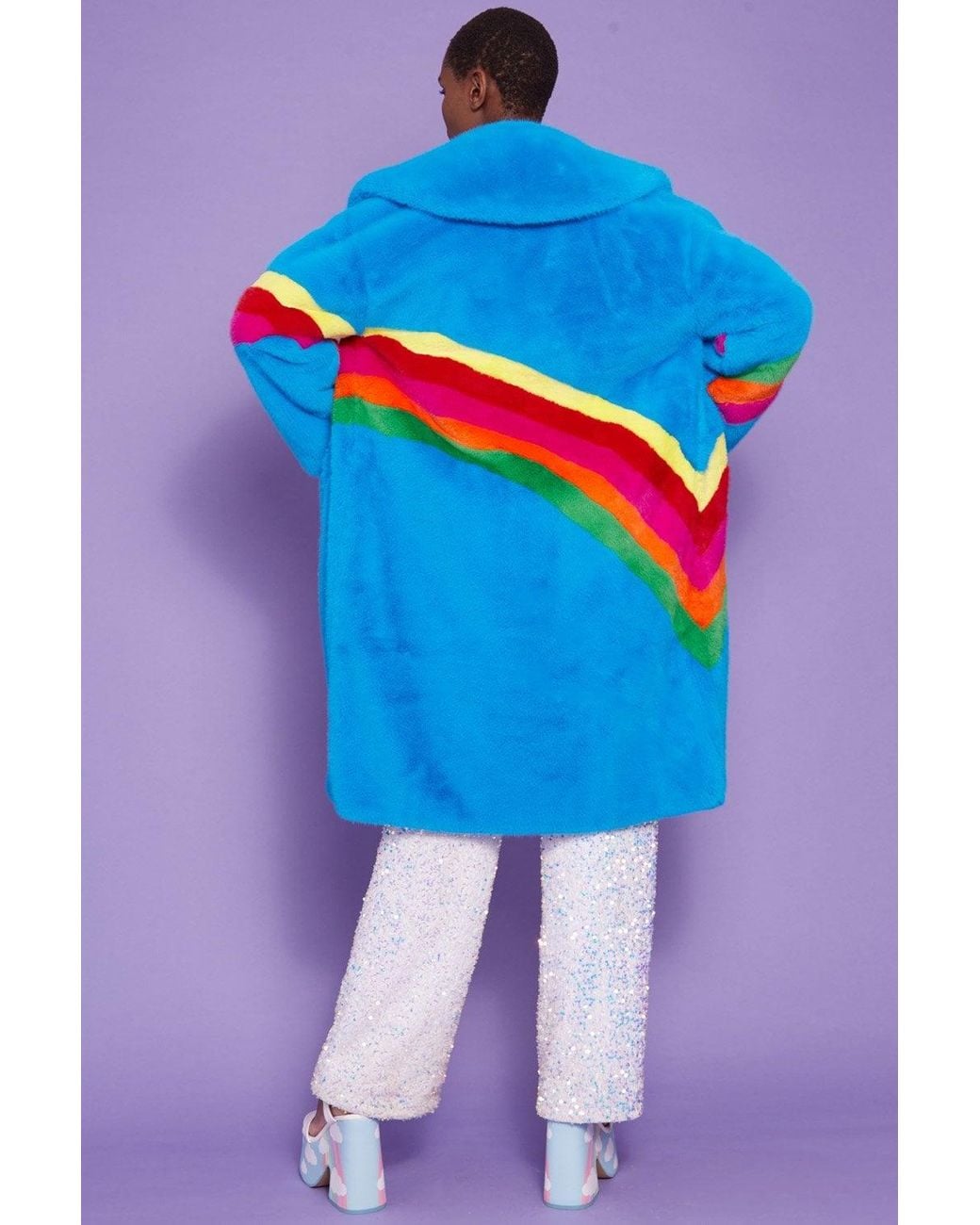 Jayley Blue Handmade Eco Faux Fur Coat