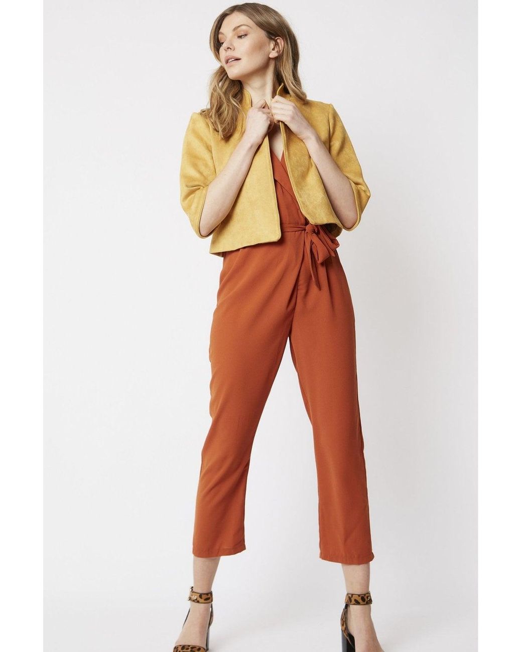 Jayley Orange Faux Suede Jacket