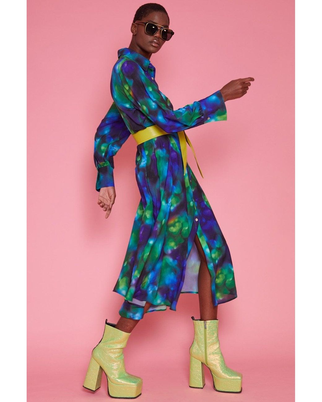 Jayley Blue Rayon Oversized Shirt