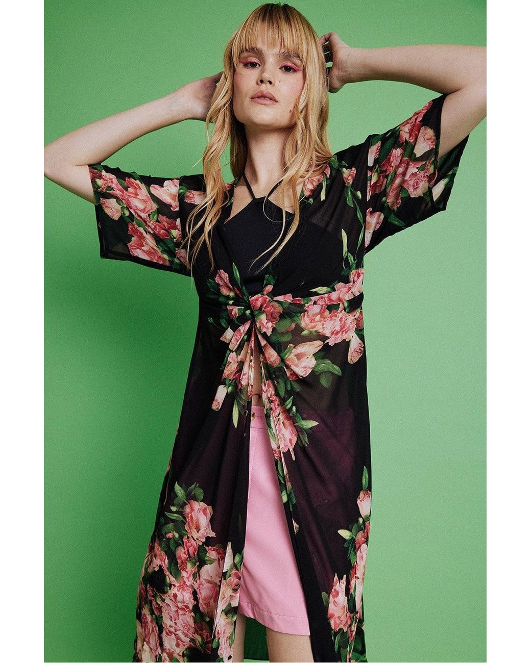 Jayley Green Silk Blend Dress Size: M (Uk 12)