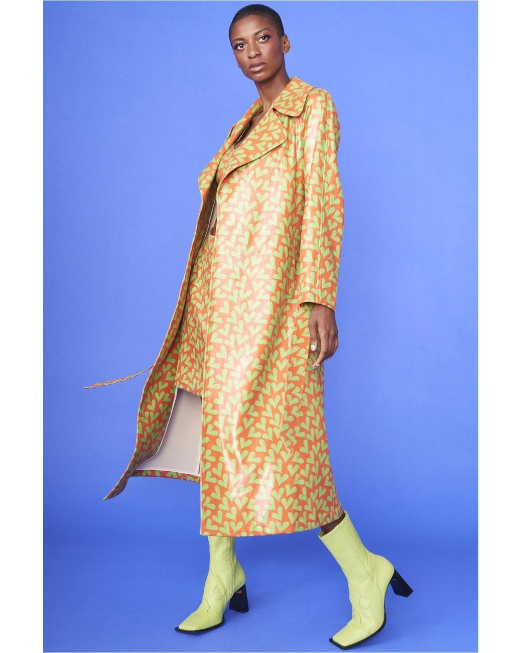 Jayley Blue And Love Heart Trench Coat