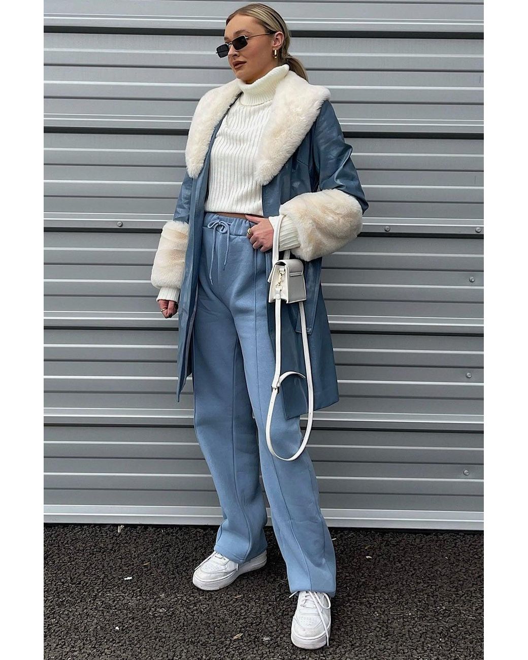 Jayley Pink Luxury Faux Leather Aubrey Coat With Detachable Faux Fur C
