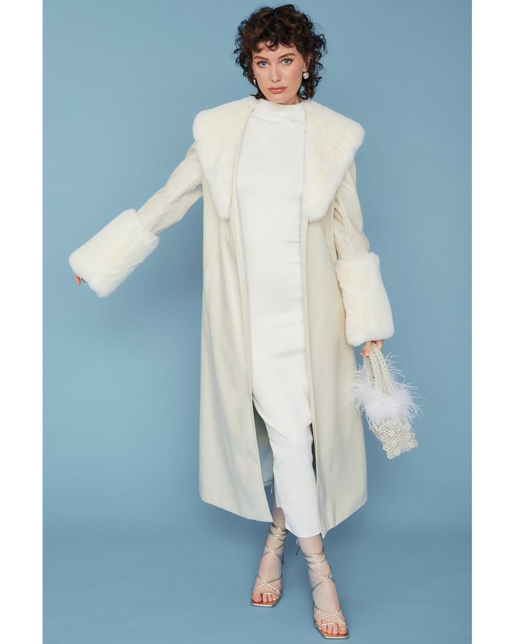 Jayley Pink Faux Leather Jacket With Detachable Faux Fur Cuffs &Amp
