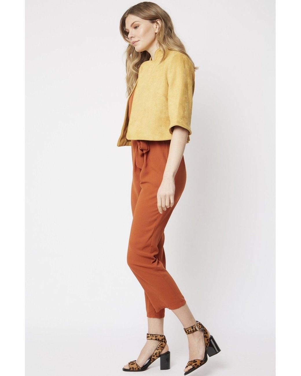 Jayley Orange Faux Suede Jacket