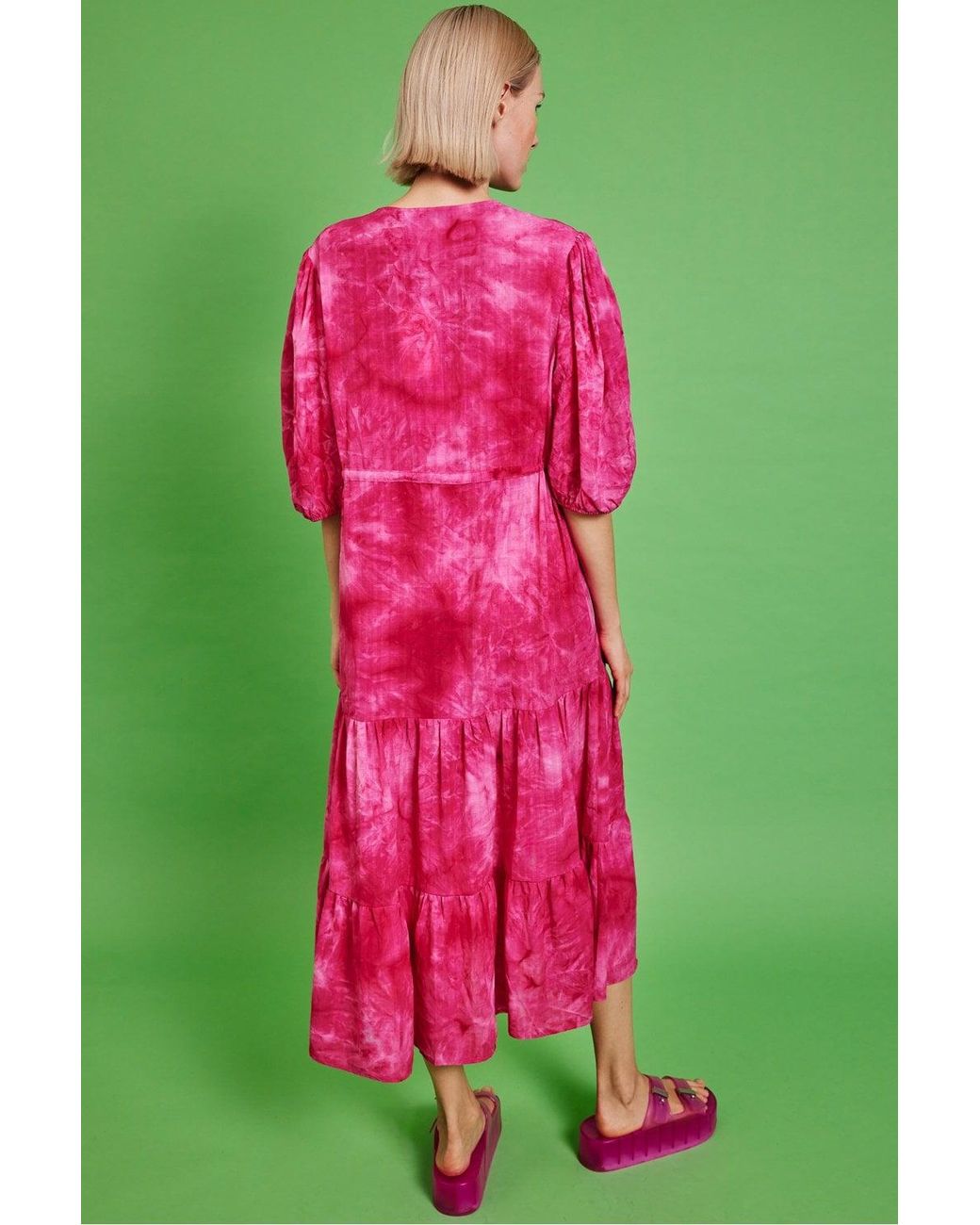 Jayley Green Love Herb Ruffle Maxi Dress