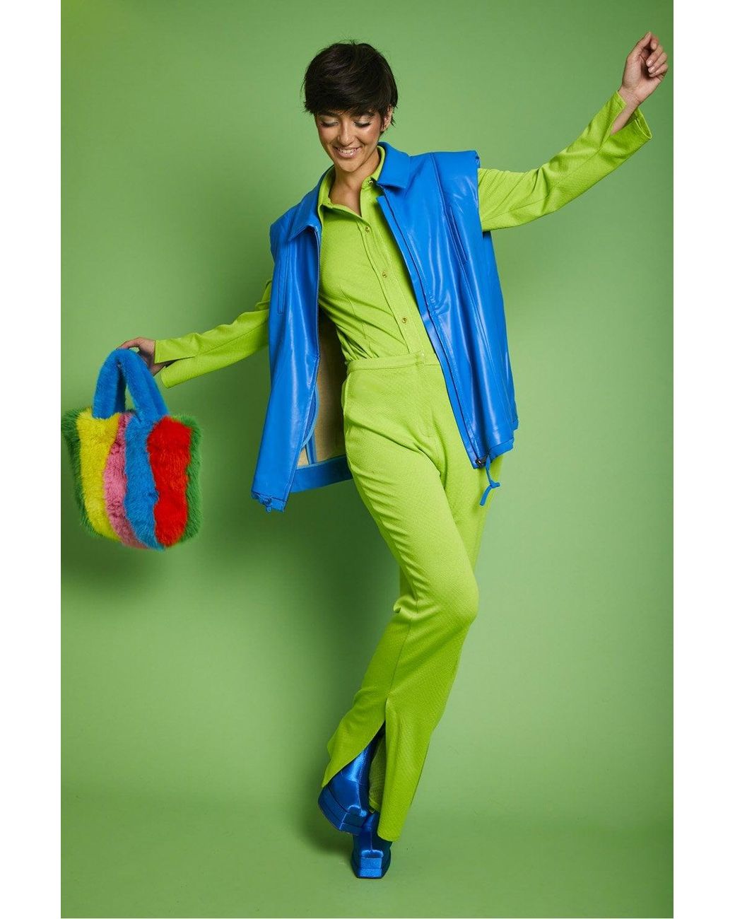 Jayley Green Eco Leather Vest