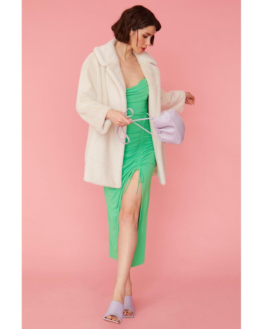 Jayley Brown Faux Fur Duchess Midi Coat